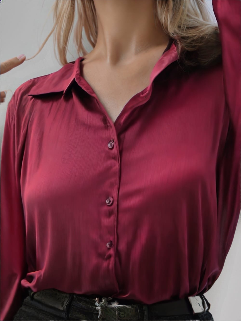 Scarlet Mist Satin Shirt