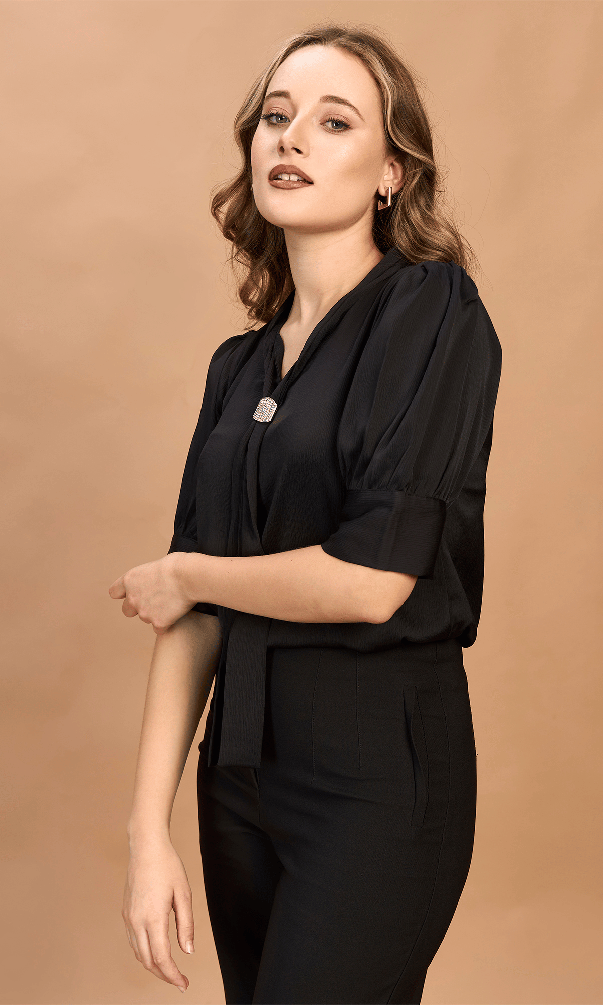Satin Tie Neck Top