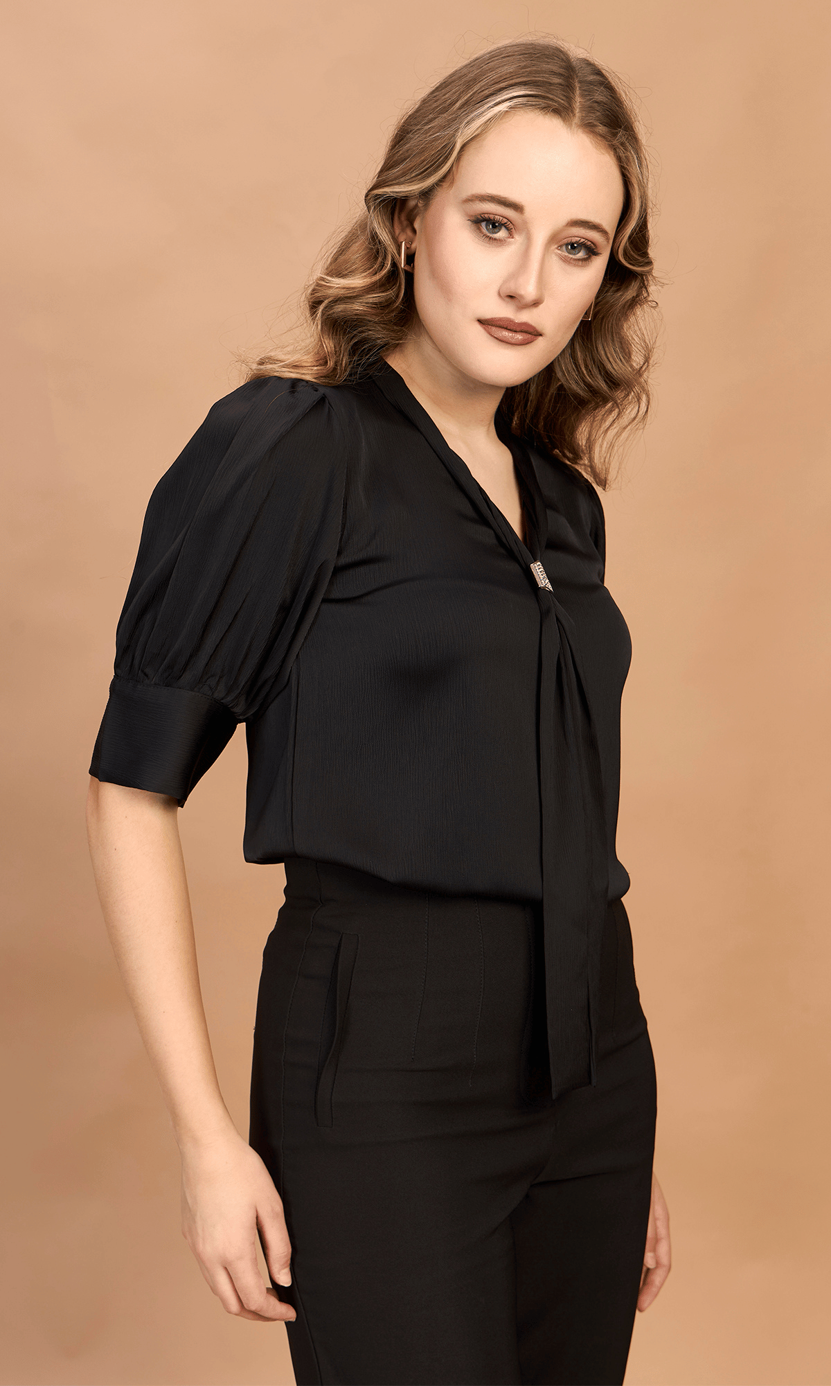 Satin Tie Neck Top
