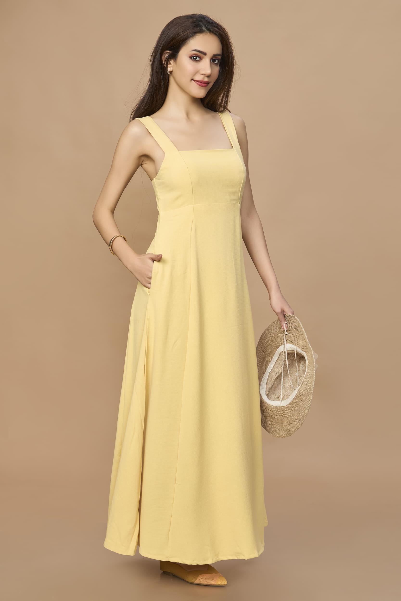 Open Back Aline Midi Dress