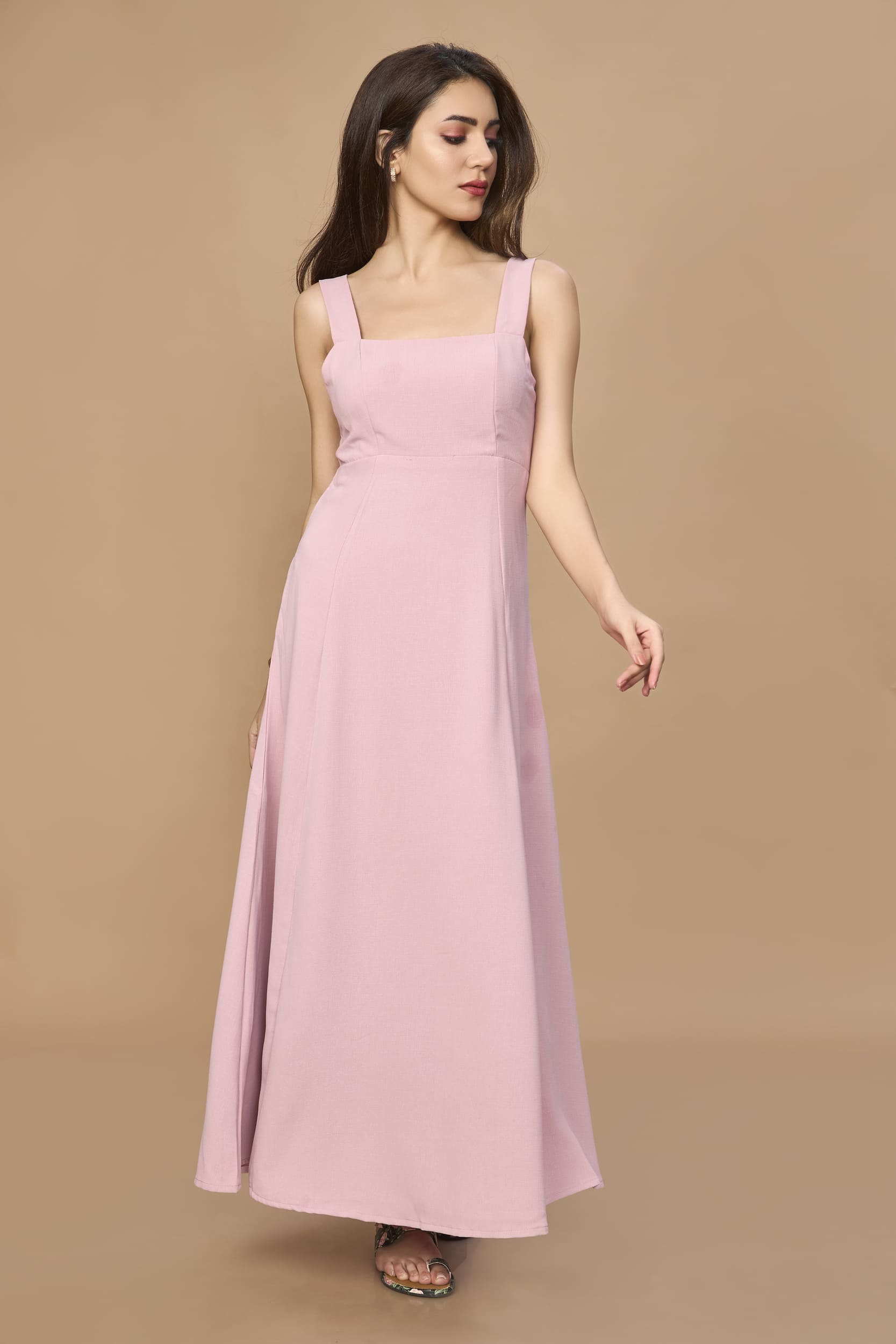 Open Back Aline Midi Dress