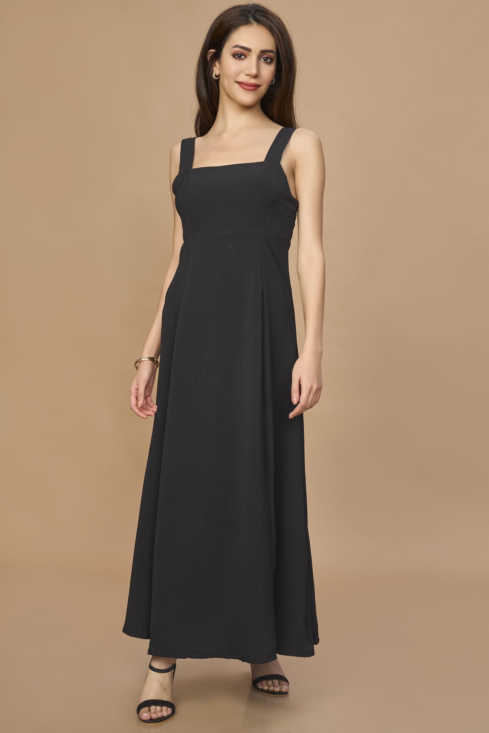 Open Back Aline Midi Dress