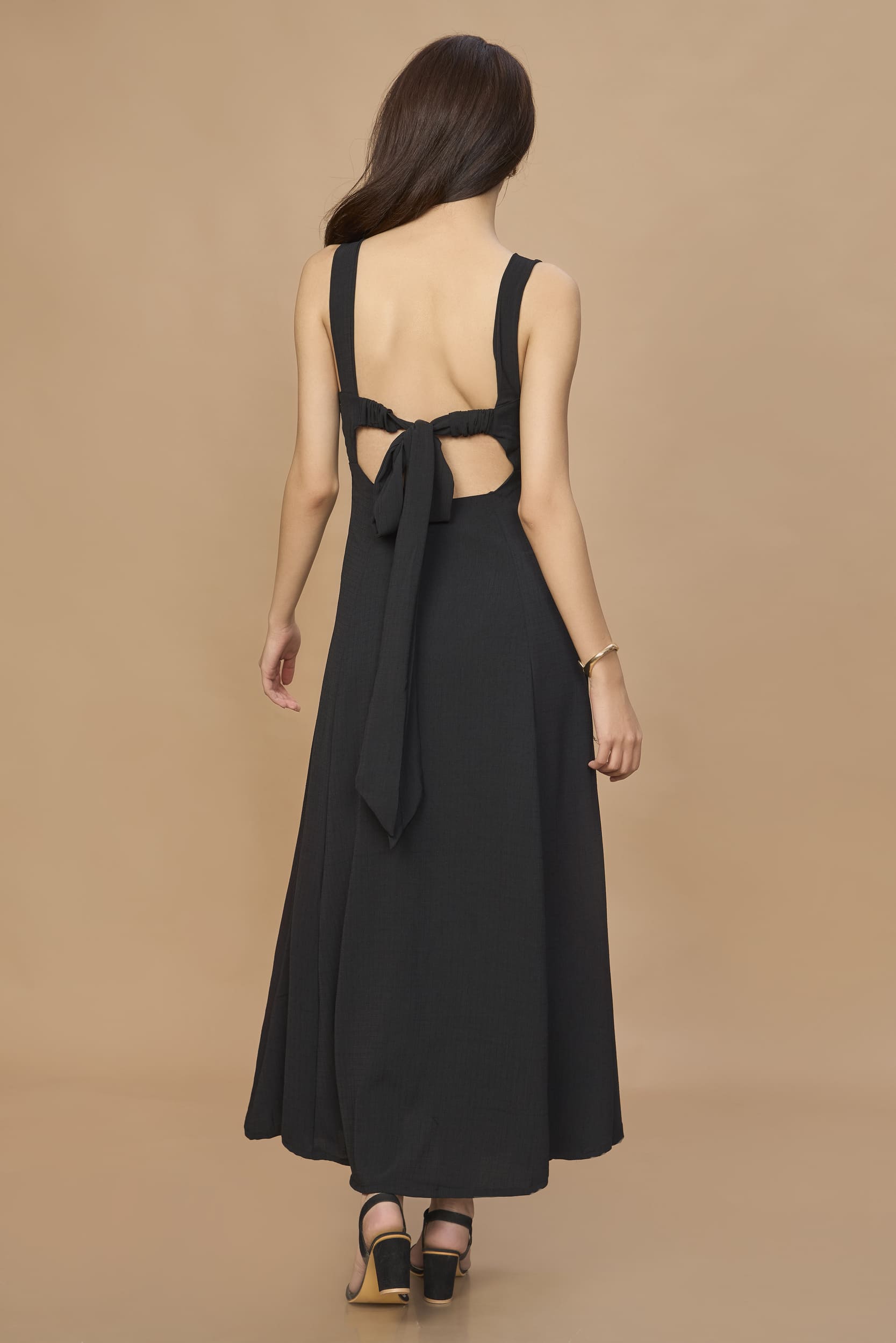 Open Back Aline Midi Dress