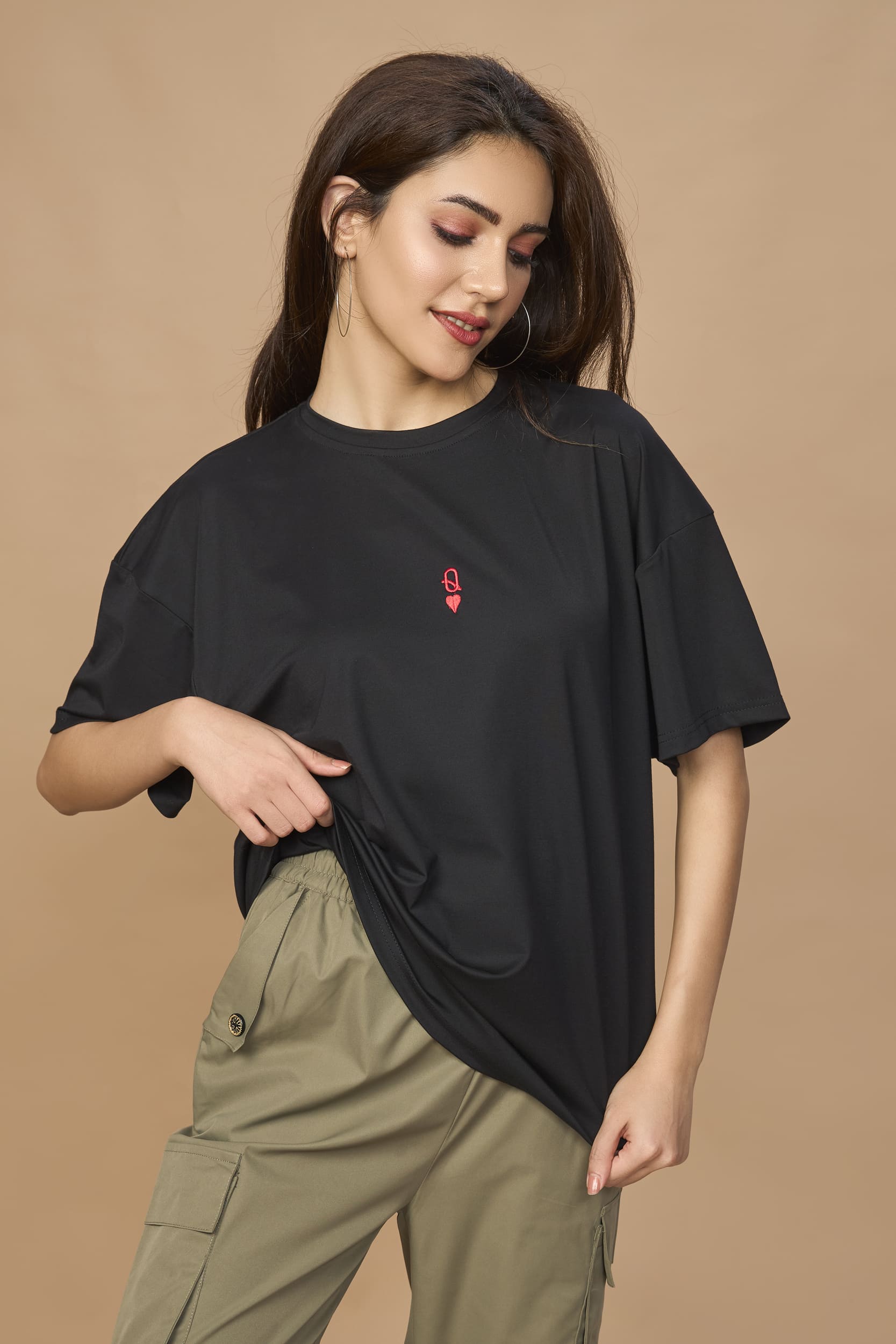 Unisex Oversized drop shoulder tshirt- QUEEN