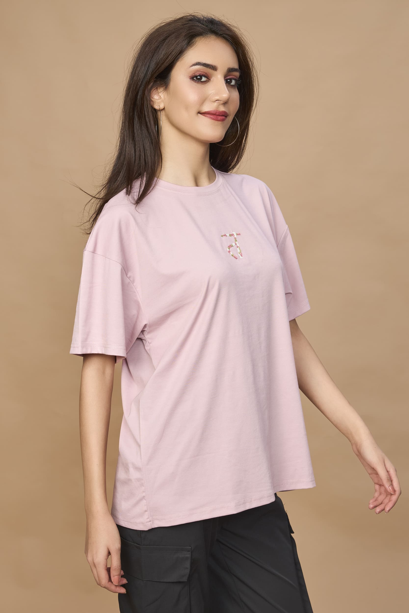Unisex Oversized Drop Shoulder t-shirt- Embroidered