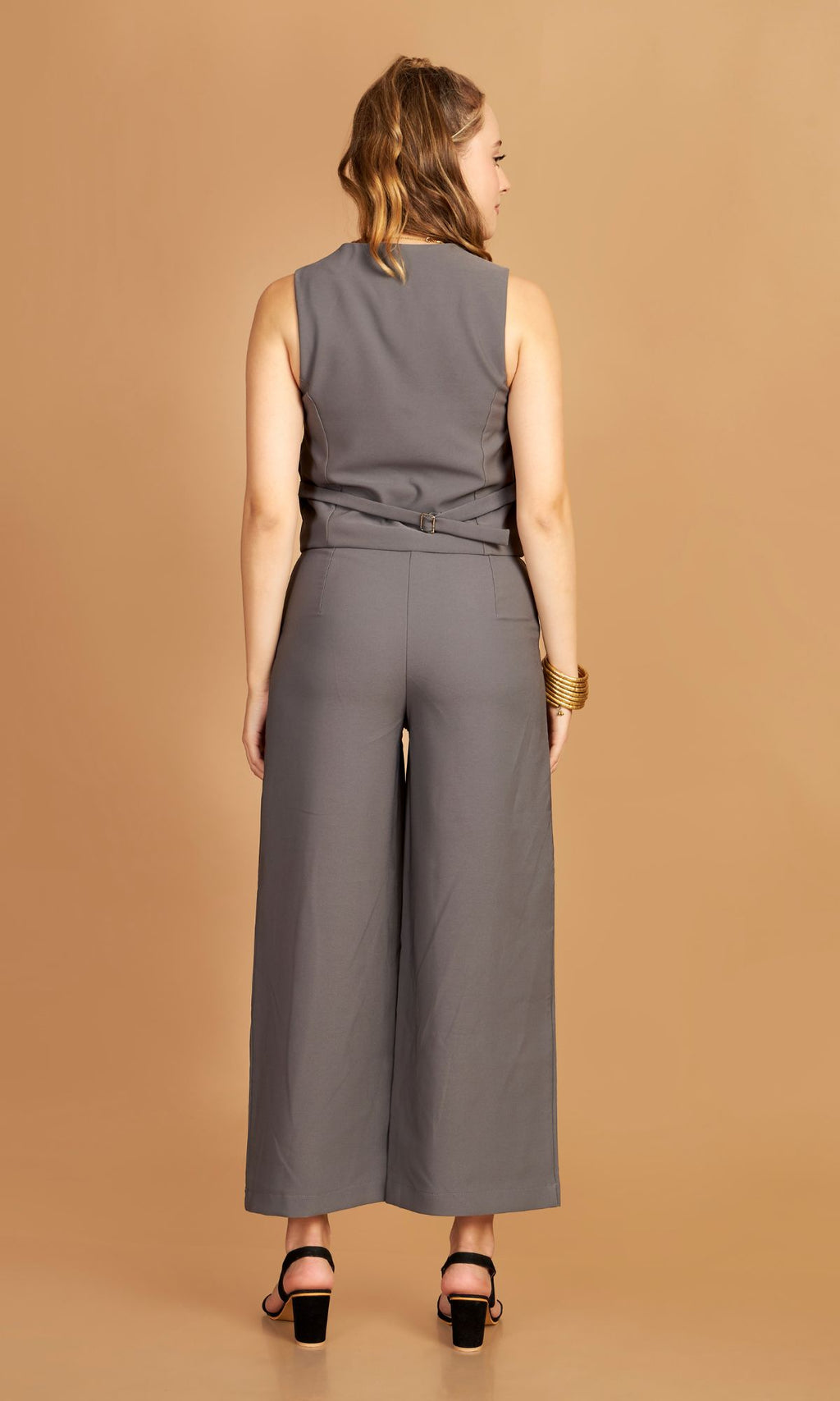 Grey Waist Coat Pant Set