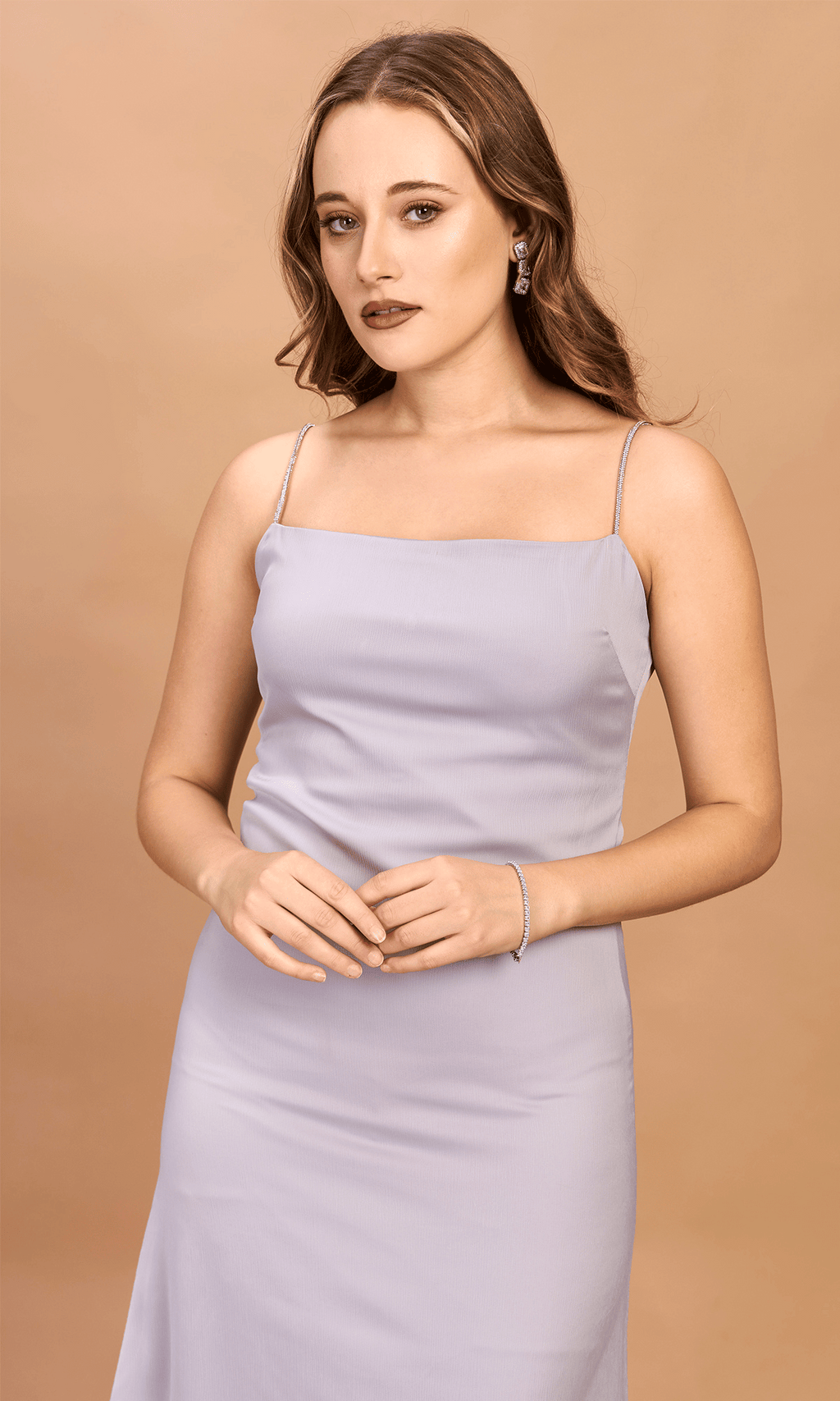 Lilac Satin Midi Dress