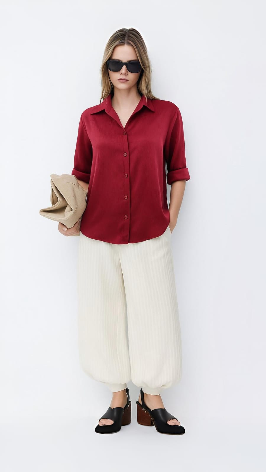 Scarlet Mist Satin Shirt