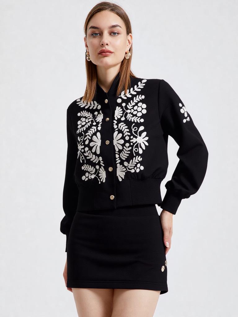 Embroidered korean bomber jacket