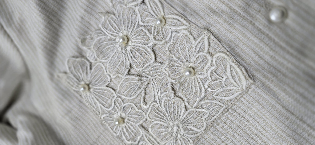 Cutwork pocket linen shirt