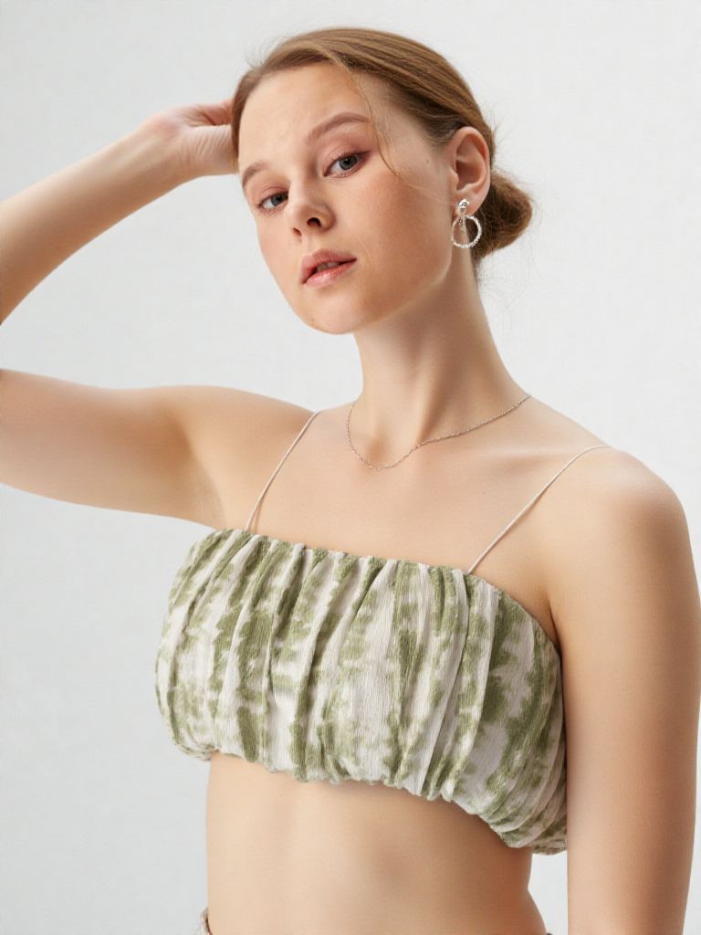 Olive Mist Ruched Tube Top