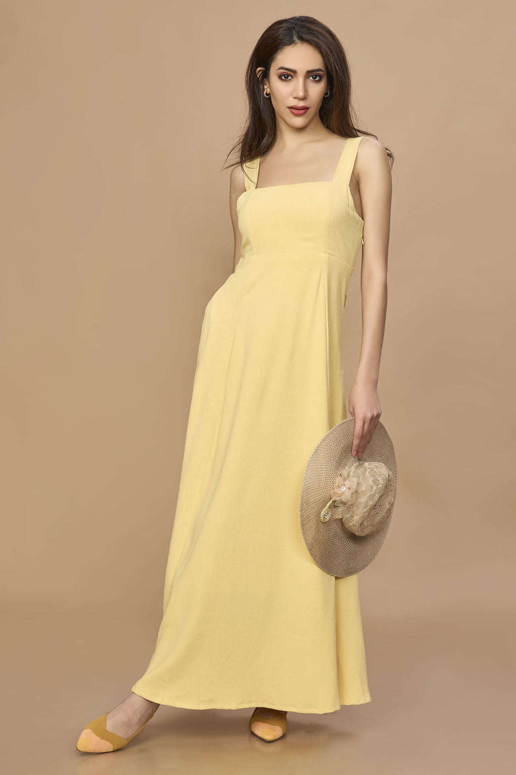 Open Back Aline Midi Dress