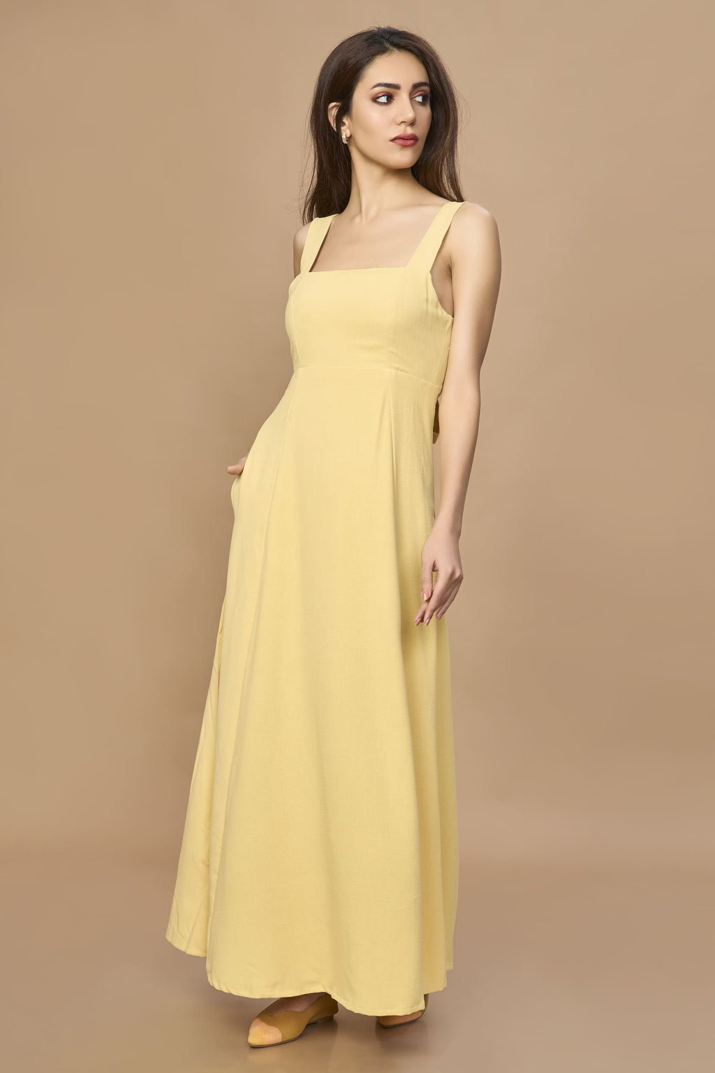 Open Back Aline Midi Dress