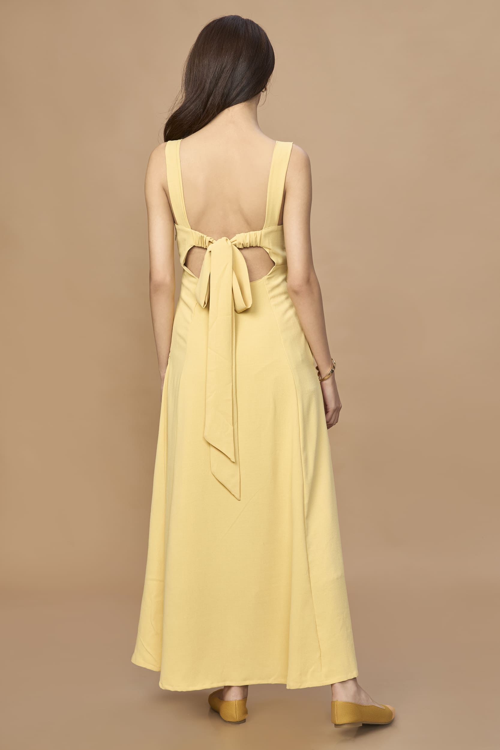 Open Back Aline Midi Dress