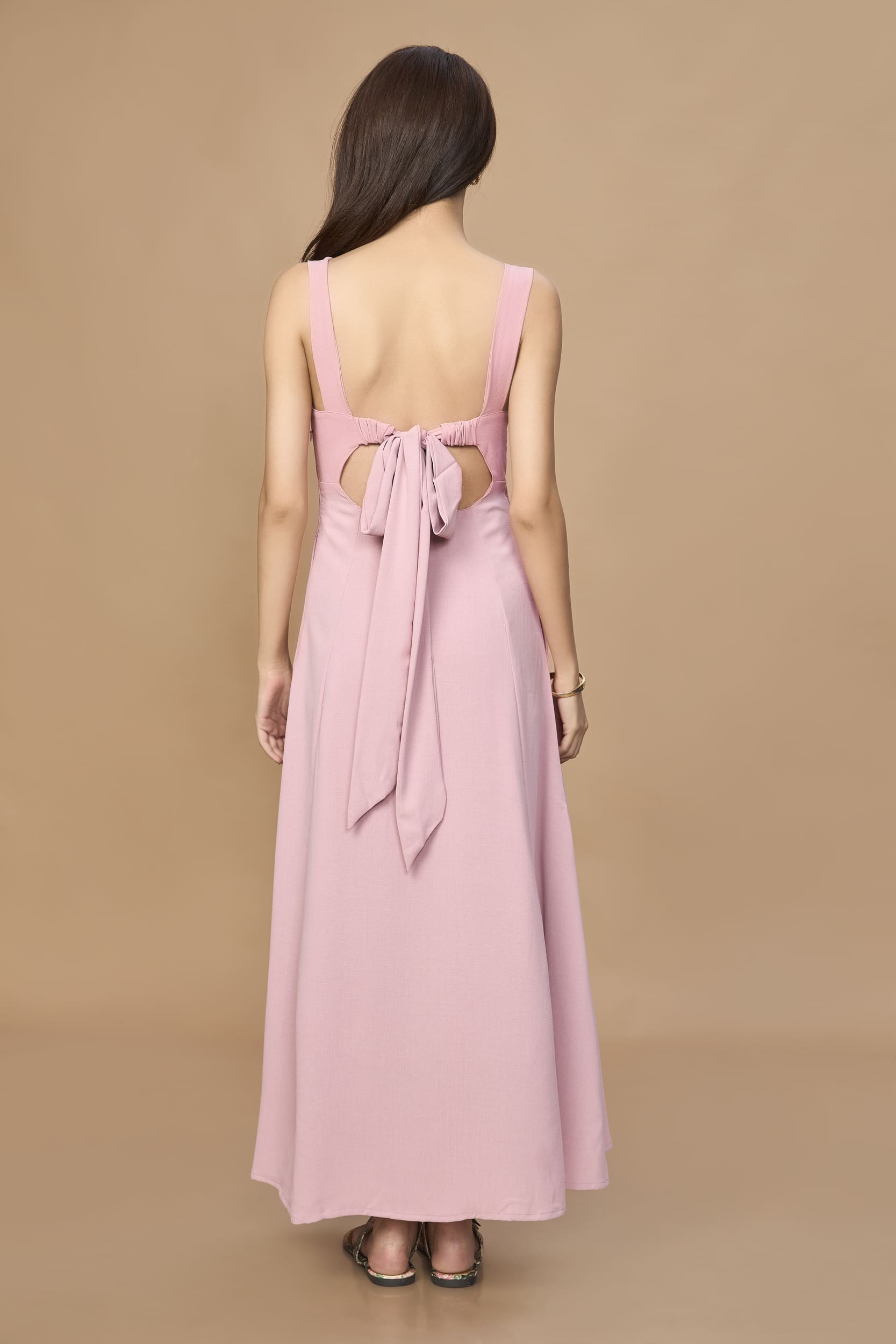 Open Back Aline Midi Dress