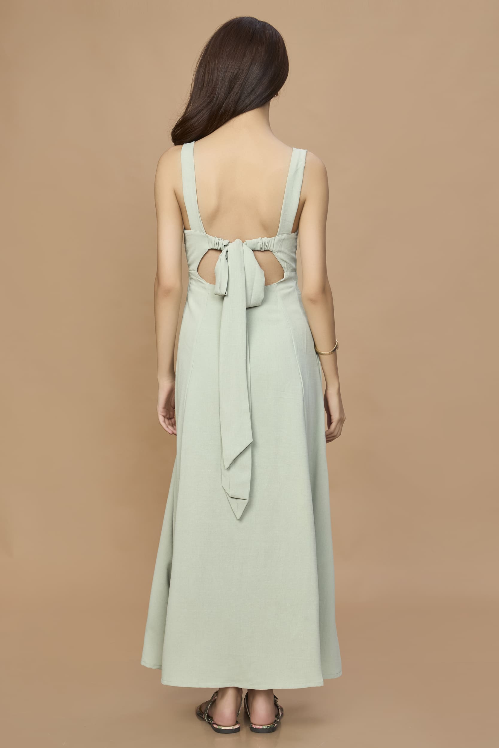 Open Back Aline Midi Dress