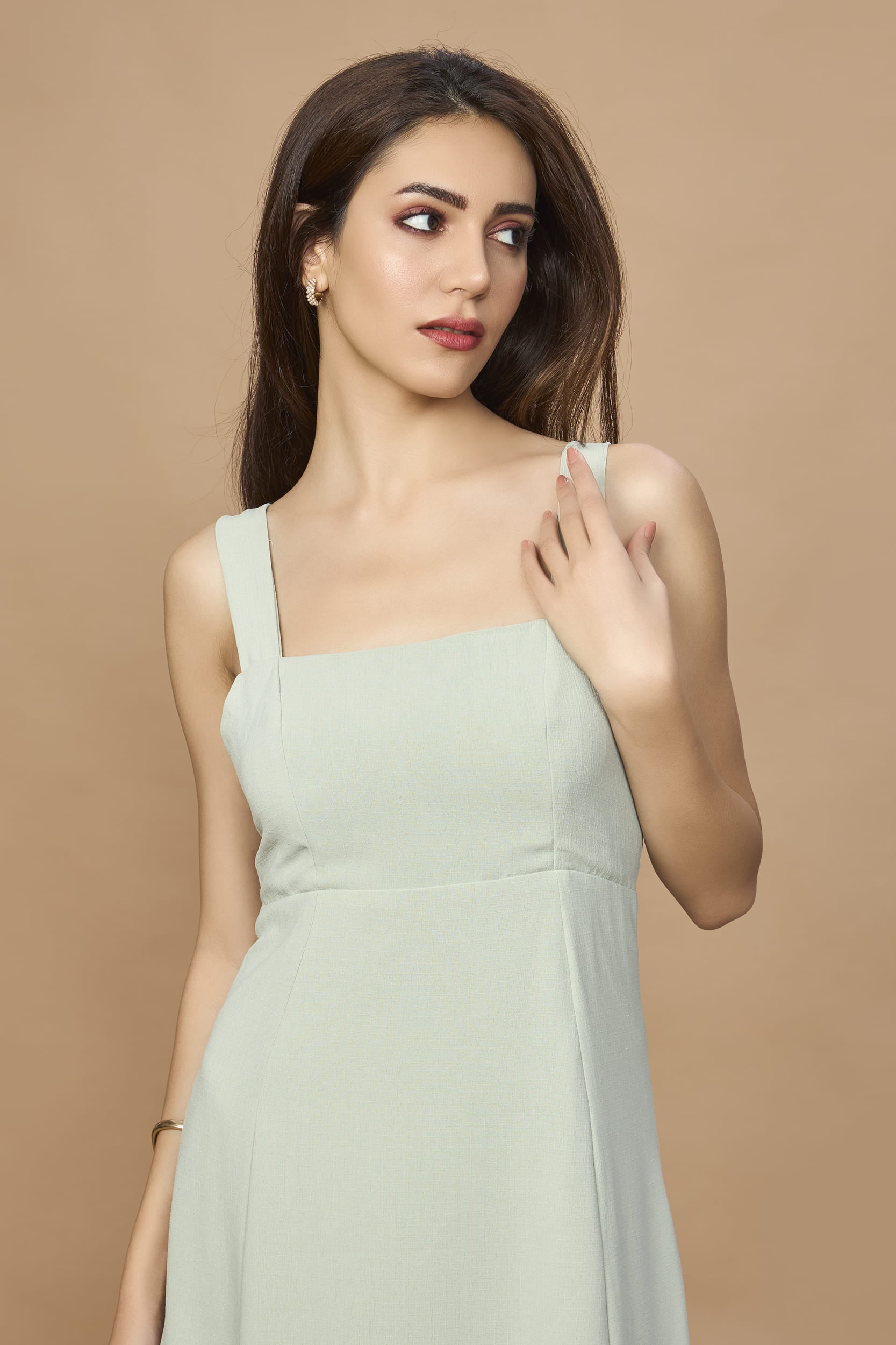 Open Back Aline Midi Dress