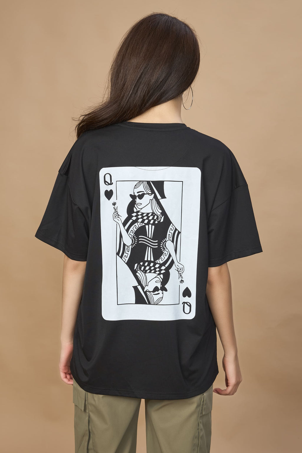 Unisex Oversized drop shoulder tshirt- QUEEN