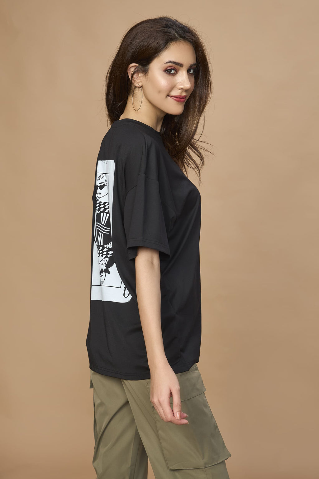 Unisex Oversized drop shoulder tshirt- QUEEN