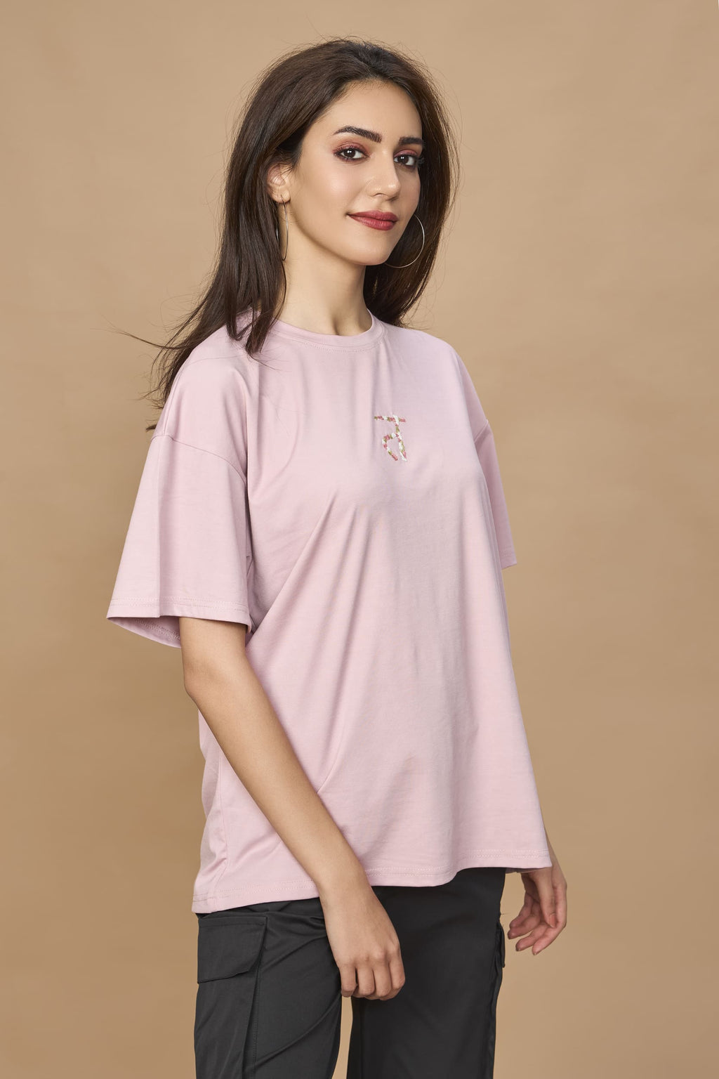 Unisex Oversized Drop Shoulder t-shirt- Embroidered