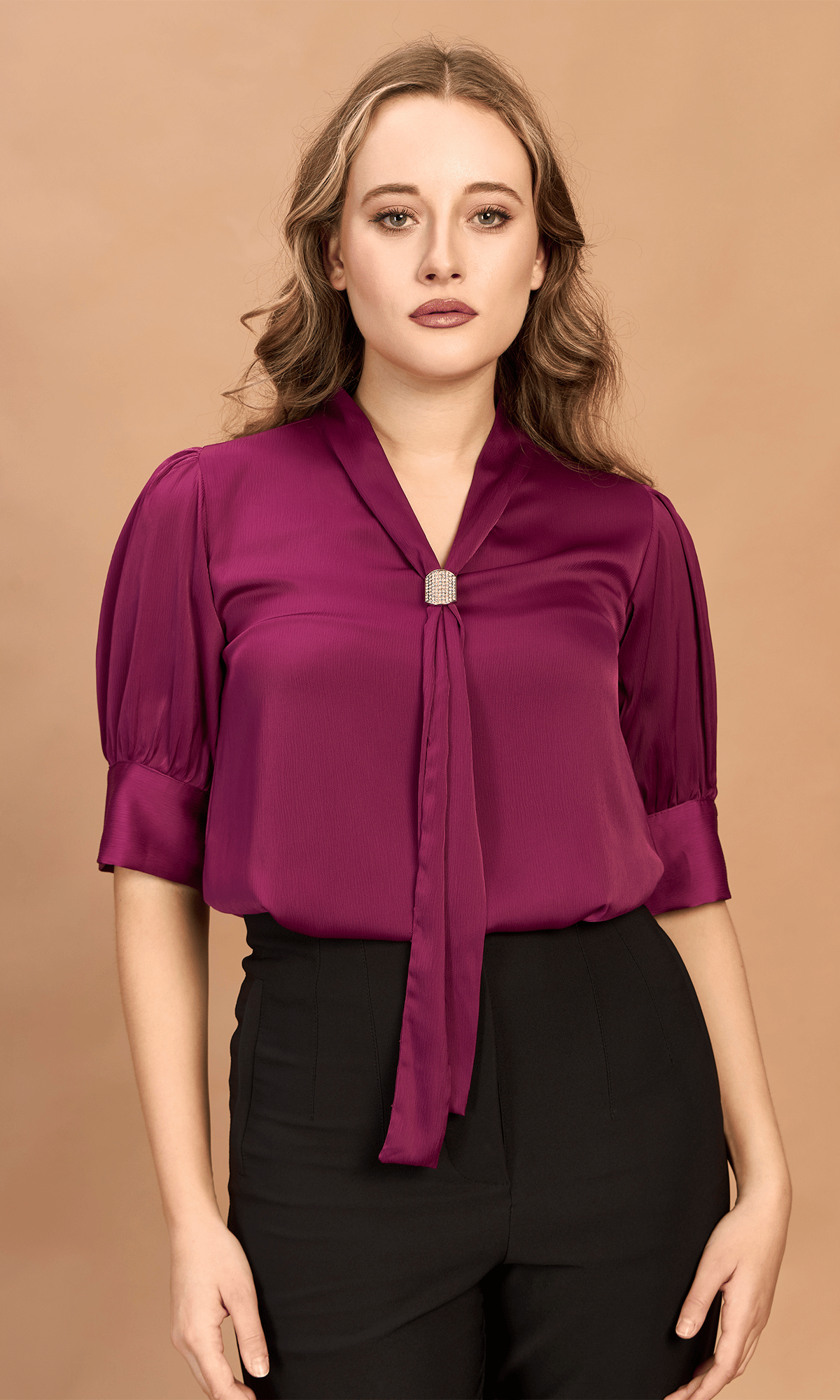 Satin Tie Neck Top